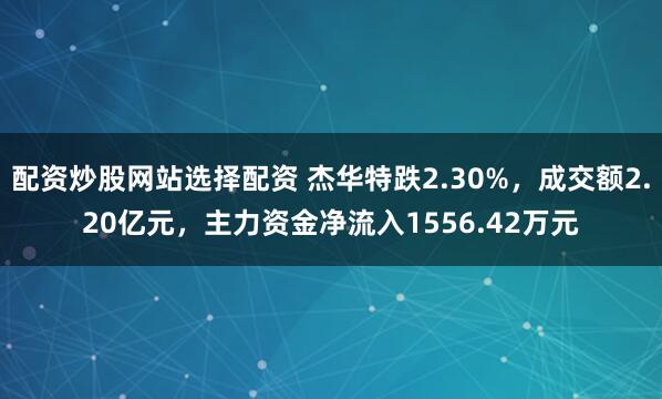 配资炒股网站选择配资 杰华特跌2.30%，成交额2.20亿元，主力资金净流入1556.42万元