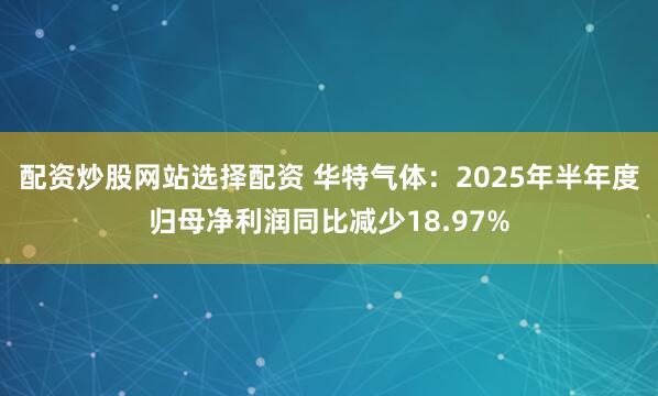 配资炒股网站选择配资 华特气体:2025年半年度归母净利润同比减少18.97%